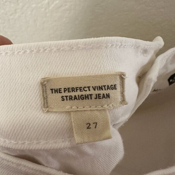 Madewell The Perfect Vintage Straight Jean in Tile White: Ripped-Knee Edition 27 - Picture 10 of 13